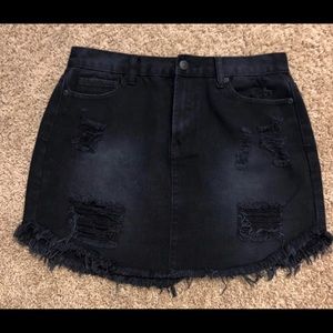 Black Jean Skirt
